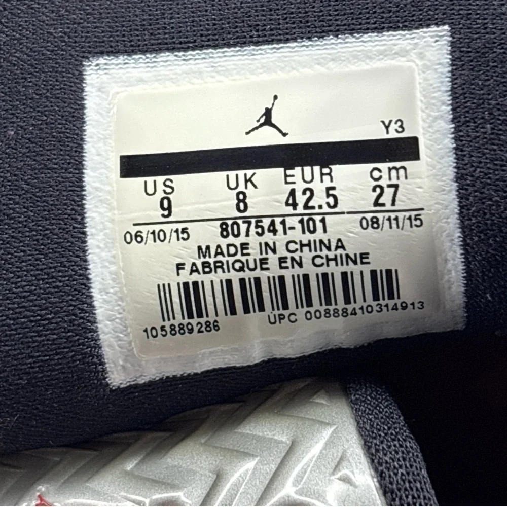Nike Air Jordan Spike Forty White Cement Red Mid Top Sneakers Sz 9